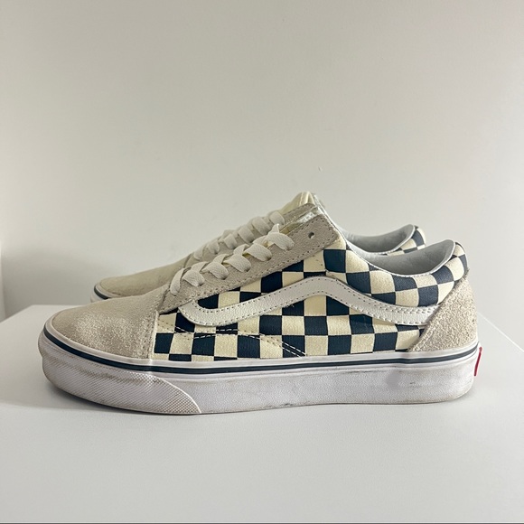 Old Skool Checkerboard Vans Laces Vans Gray White Black
